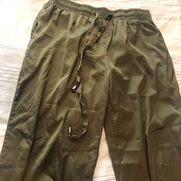 Olive Satin Jogger